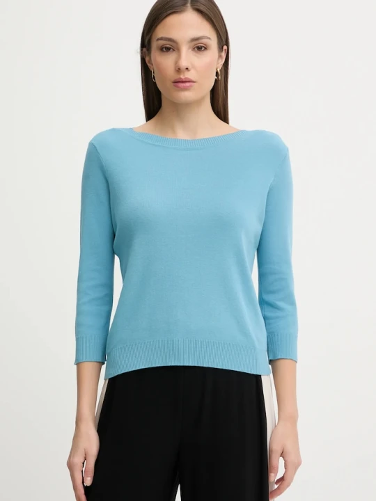 Zdjęcie produktu United Colors of Benetton sweter damski bawełniany niebieski