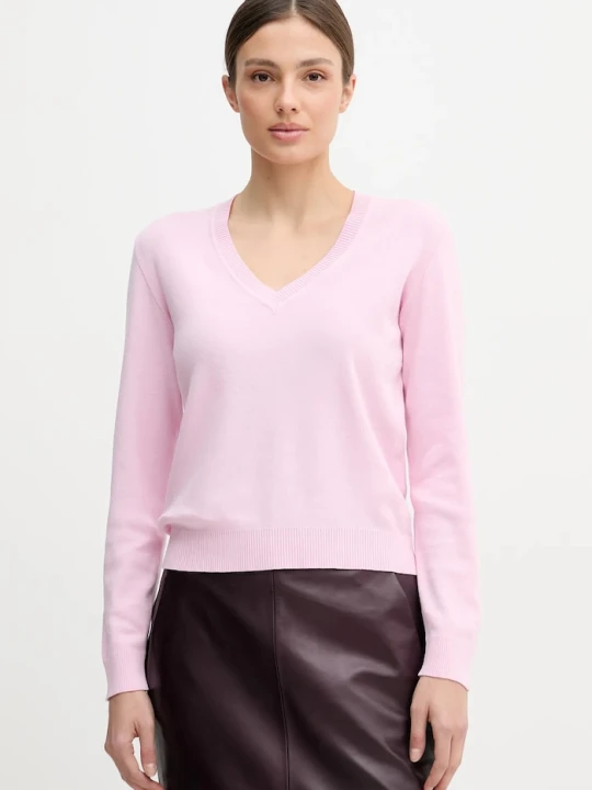 Zdjęcie produktu United Colors of Benetton sweter damski bawełniany różowy