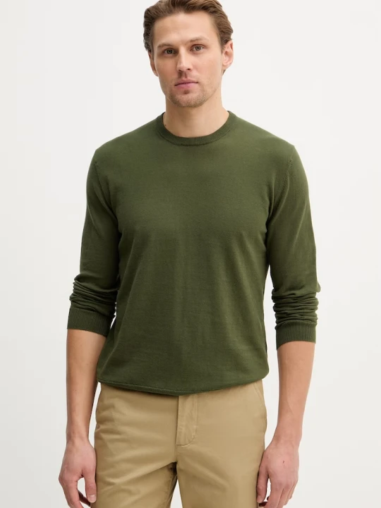 Zdjęcie produktu United Colors of Benetton sweter męski bawełniany zielony
