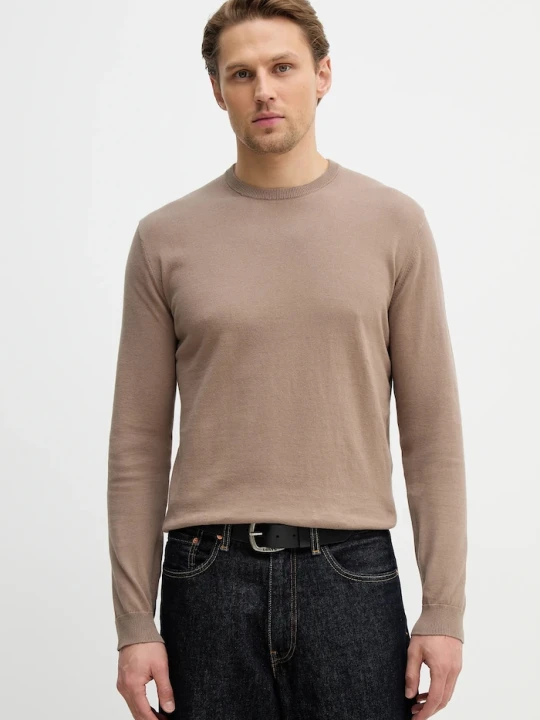 Zdjęcie produktu United Colors of Benetton sweter męski bawełniany brązowy
