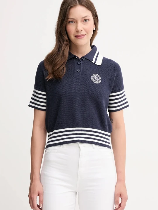 Zdjęcie produktu United Colors of Benetton sweter bawełniany granatowy