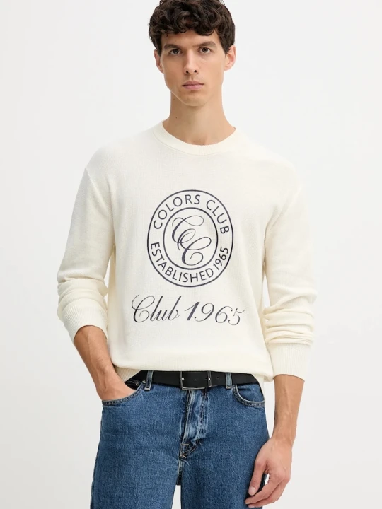 Zdjęcie produktu United Colors of Benetton sweter bawełniany beżowy