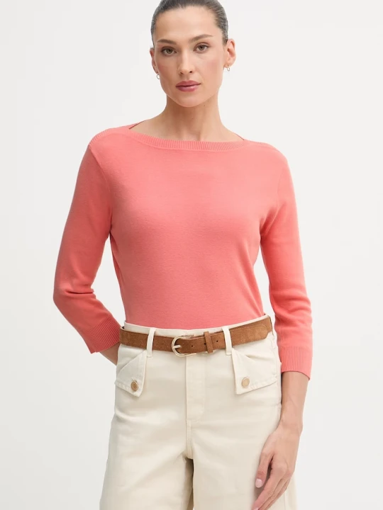 Zdjęcie produktu United Colors of Benetton sweter damski bawełniany pomarańczowy