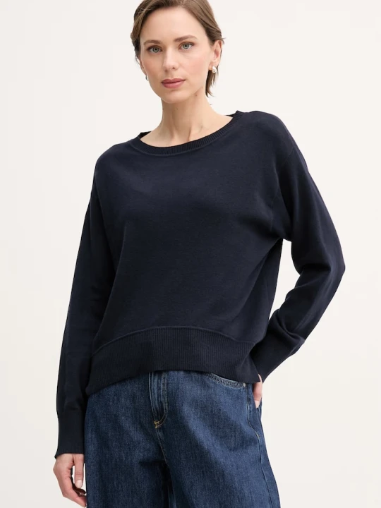 Zdjęcie produktu United Colors of Benetton sweter damski bawełniany granatowy
