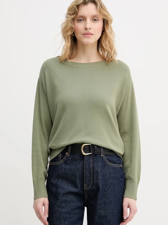 Zdjęcie produktu United Colors of Benetton sweter damski bawełniany zielony