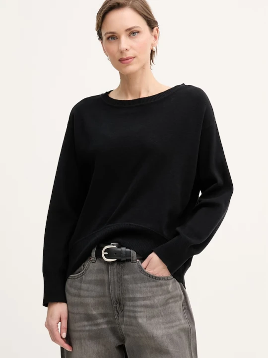 Zdjęcie produktu United Colors of Benetton sweter damski bawełniany czarny