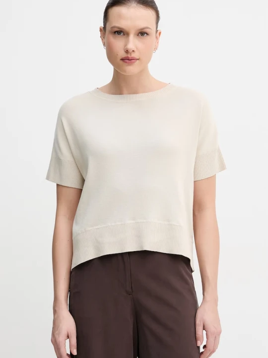 Zdjęcie produktu United Colors of Benetton sweter damski bawełniany beżowy