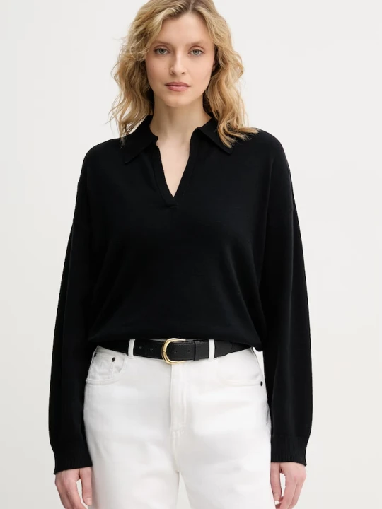 Zdjęcie produktu United Colors of Benetton sweter damski bawełniany czarny