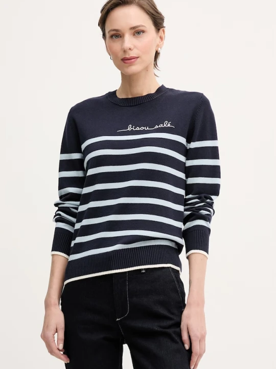 Zdjęcie produktu United Colors of Benetton sweter damski bawełniany granatowy