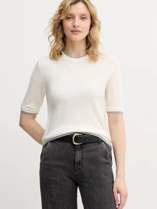 Zdjęcie produktu United Colors of Benetton sweter damski wełniany beżowy