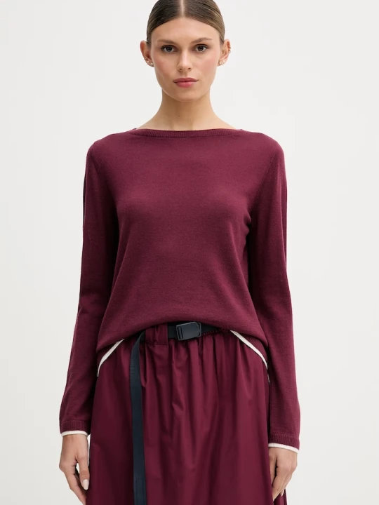 Zdjęcie produktu United Colors of Benetton sweter damski wełniany bordowy