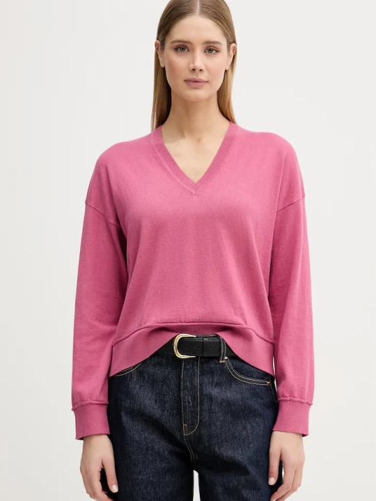 Zdjęcie produktu United Colors of Benetton sweter damski z dodatkiem wełny różowy