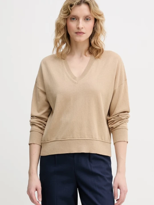 Zdjęcie produktu United Colors of Benetton sweter damski z dodatkiem wełny beżowy