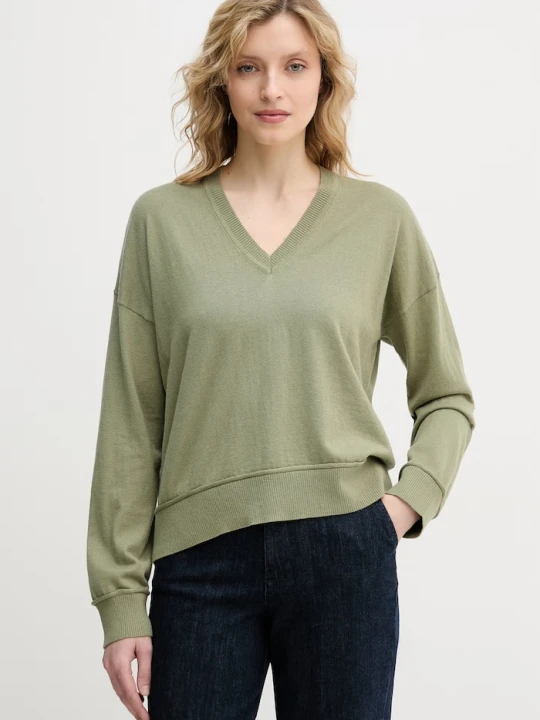 Zdjęcie produktu United Colors of Benetton sweter damski z dodatkiem wełny zielony