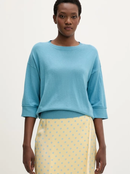 Zdjęcie produktu United Colors of Benetton sweter damski z wełną niebieski