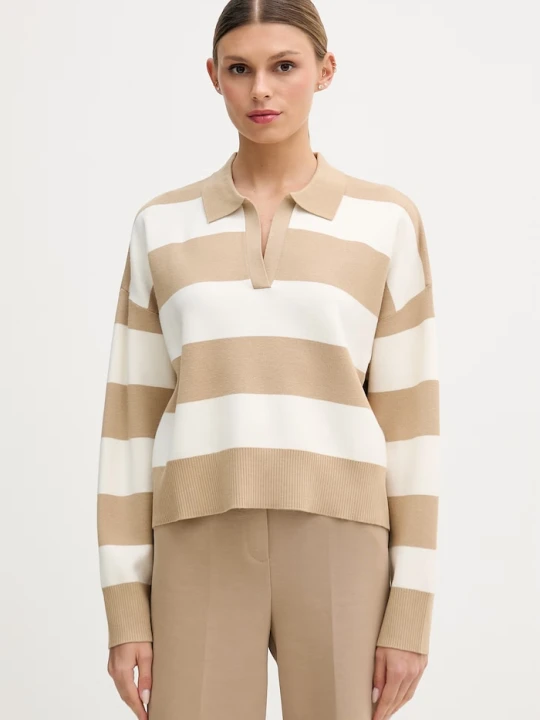Zdjęcie produktu United Colors of Benetton sweter damski z wiskozą beżowy