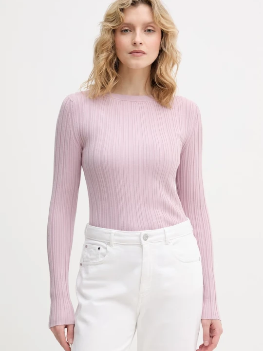 Zdjęcie produktu United Colors of Benetton sweter damski z wiskozą różowy