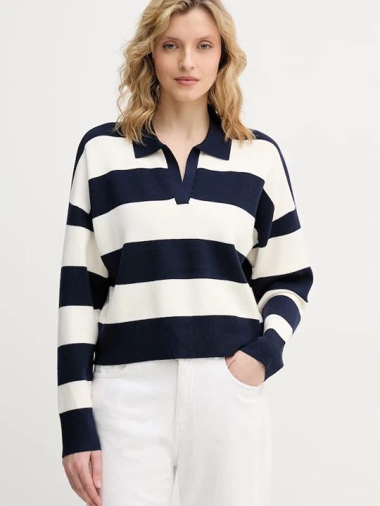 Zdjęcie produktu United Colors of Benetton sweter damski z wiskozą granatowy