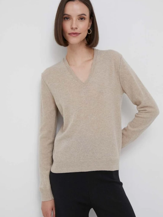 Zdjęcie produktu United Colors of Benetton sweter wełniany beżowy