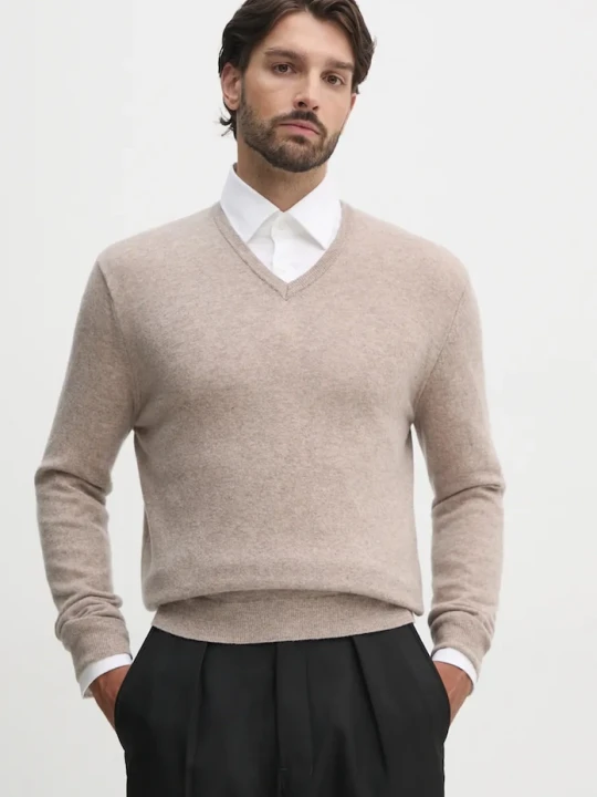 Zdjęcie produktu United Colors of Benetton sweter wełniany beżowy