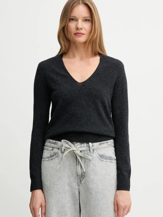 Zdjęcie produktu United Colors of Benetton sweter wełniany szary