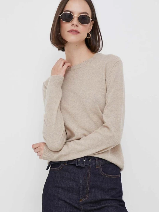 Zdjęcie produktu United Colors of Benetton sweter wełniany beżowy