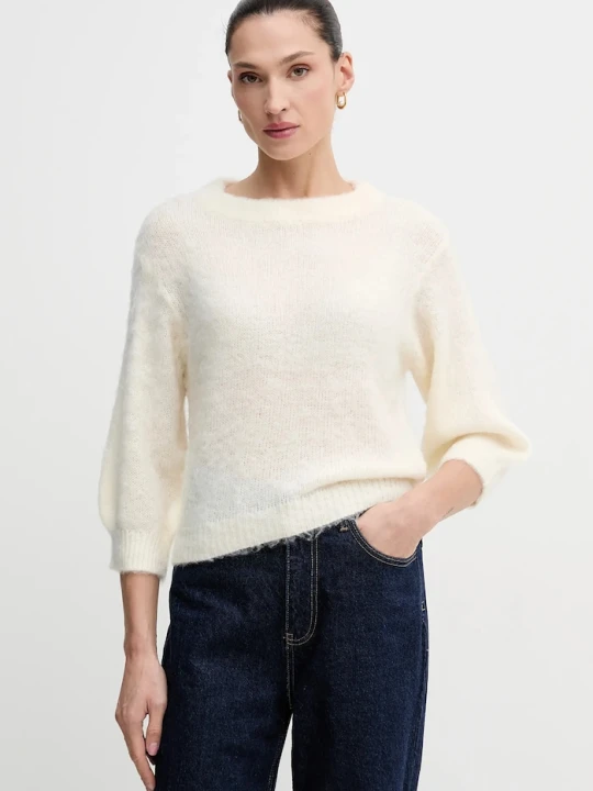 Zdjęcie produktu United Colors of Benetton sweter z dodatkiem moheru beżowy