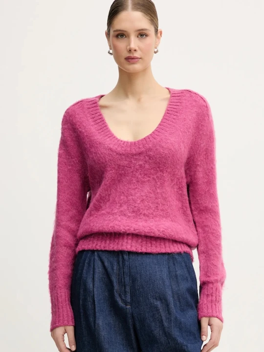Zdjęcie produktu United Colors of Benetton sweter z dodatkiem moheru różowy