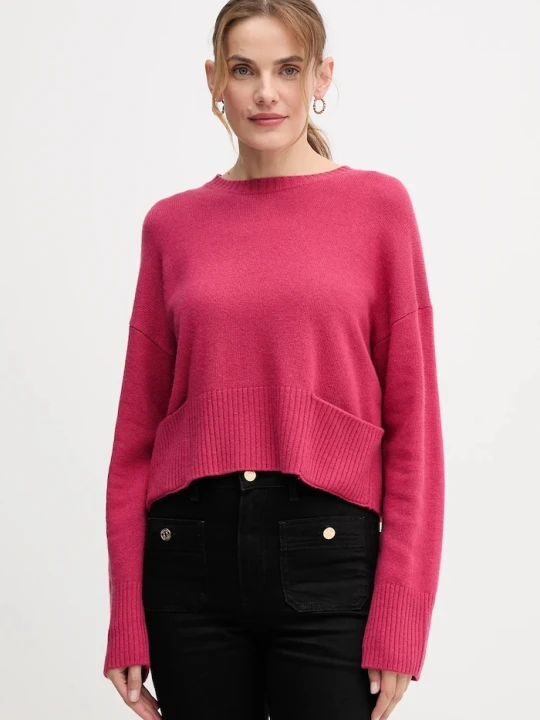 Zdjęcie produktu United Colors of Benetton sweter z dodatkiem wełny różowy
