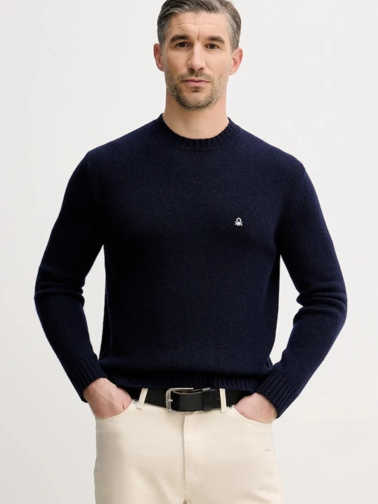 Zdjęcie produktu United Colors of Benetton sweter z dodatkiem wełny granatowy