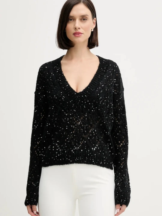 Zdjęcie produktu United Colors of Benetton sweter z domieszką wełny czarny