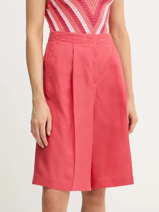 Zdjęcie produktu United Colors of Benetton szorty z domieszką lnu różowy