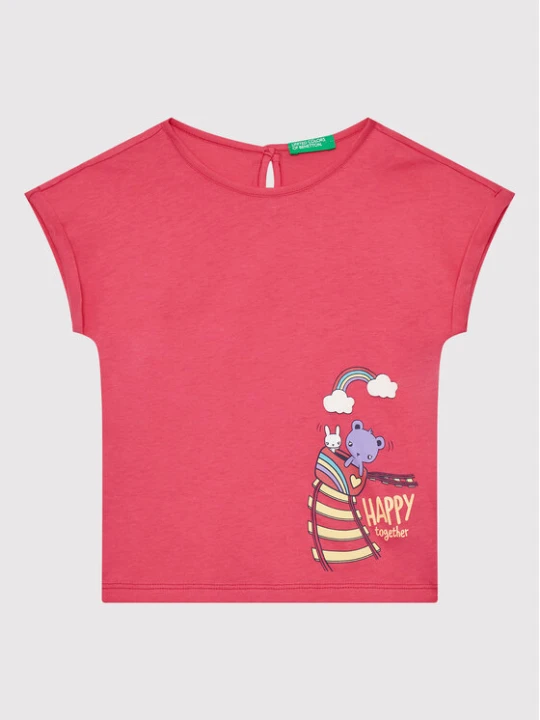 Zdjęcie produktu United Colors Of Benetton T-Shirt 3096G102W Różowy Regular Fit
