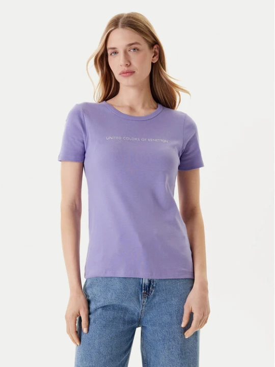 Zdjęcie produktu United Colors Of Benetton T-Shirt 3GA2E16A2 Fioletowy Regular Fit