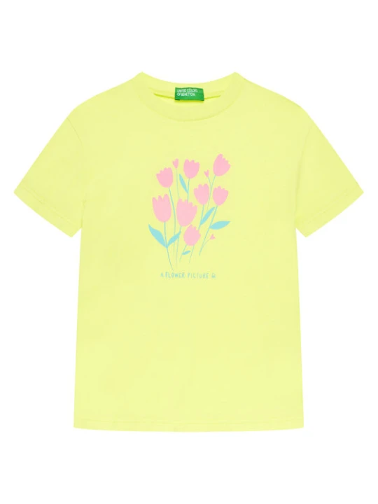 Zdjęcie produktu United Colors Of Benetton T-Shirt 3JERG10J3 Żółty Regular Fit
