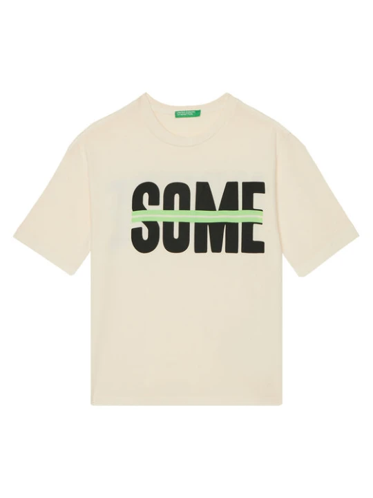 Zdjęcie produktu United Colors Of Benetton T-Shirt 3PCMC10N7 Écru Regular Fit Kremowy