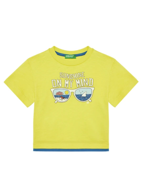 Zdjęcie produktu United Colors Of Benetton T-Shirt 3SLUG10JF Żółty Regular Fit