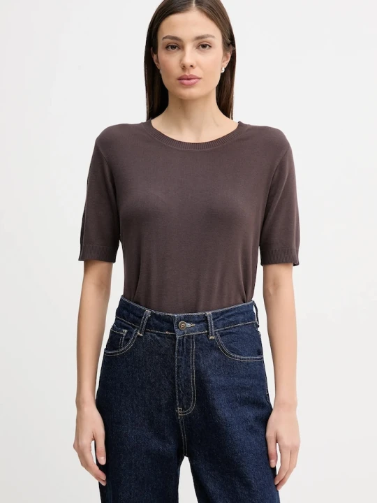 Zdjęcie produktu United Colors of Benetton T-shirt damski bawełniany brązowy