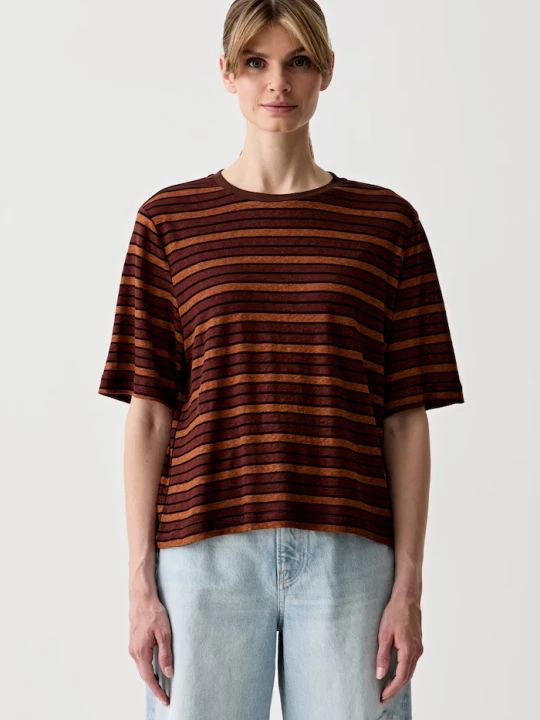 Zdjęcie produktu United Colors of Benetton T-shirt damski z lnem brązowy
