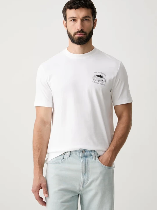 Zdjęcie produktu United Colors of Benetton T-shirt męski bawełniany biały