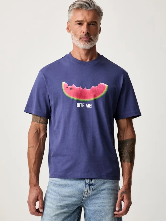 Zdjęcie produktu United Colors of Benetton T-shirt męski bawełniany niebieski