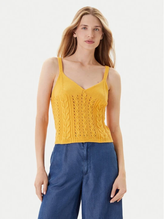 Zdjęcie produktu United Colors Of Benetton Top 101TDH01B Żółty Slim Fit