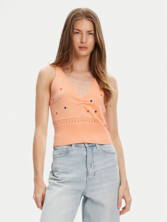 Zdjęcie produktu United Colors Of Benetton Top 10C1EH01A Pomarańczowy Regular Fit