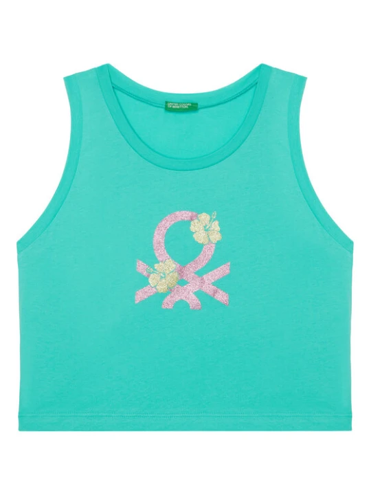 Zdjęcie produktu United Colors Of Benetton Top 3I1XCH01Z Zielony Relaxed Fit