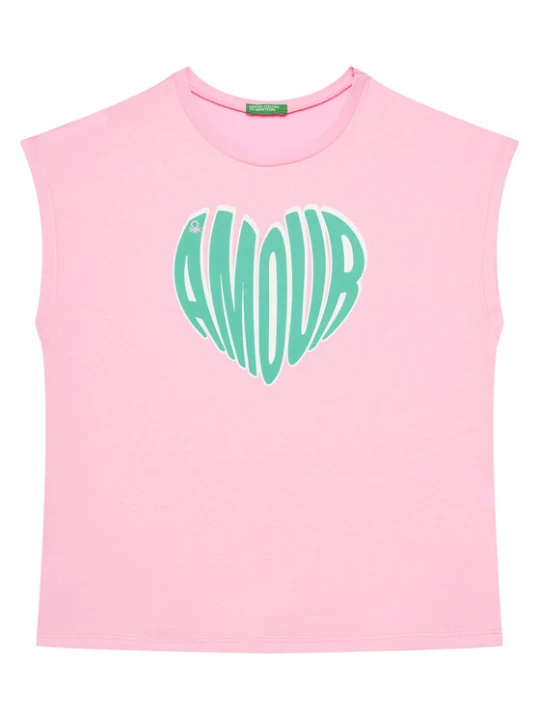 Zdjęcie produktu United Colors Of Benetton Top 3JERC10PB Różowy Regular Fit