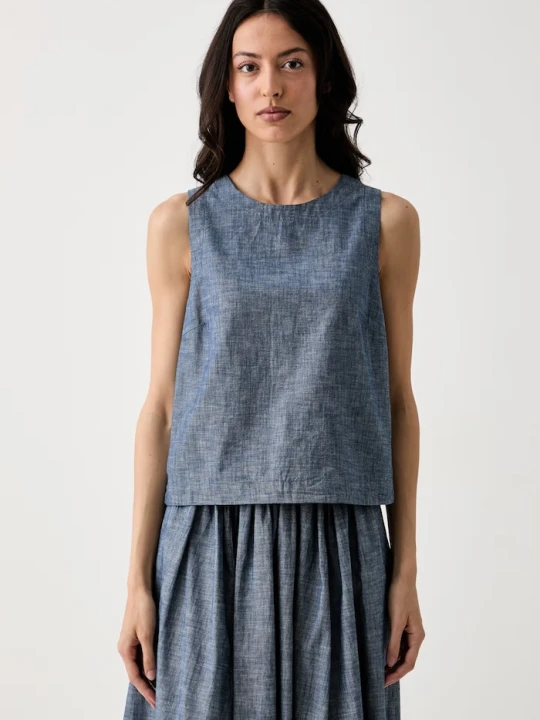 Zdjęcie produktu United Colors of Benetton top damski bawełniany niebieski