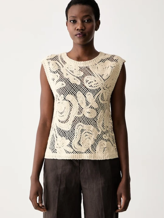 Zdjęcie produktu United Colors of Benetton top swetrowy damski ażurowy