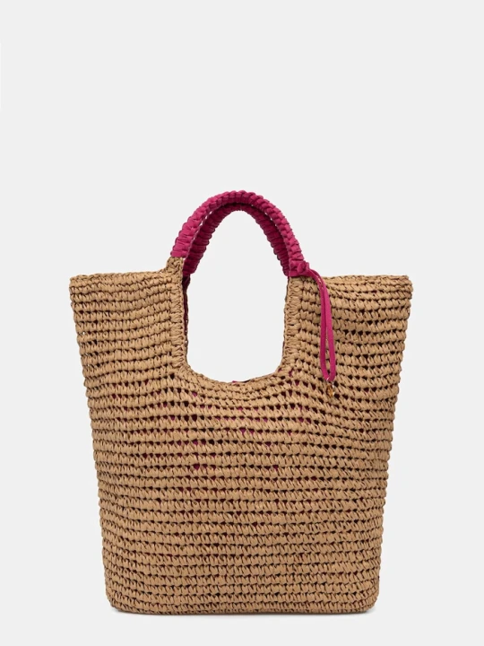 Zdjęcie produktu United Colors of Benetton torebka hobo damska pleciona beżowy