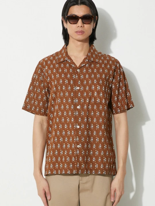 Zdjęcie produktu Universal Works koszula bawełniana Road Shirt brązowy