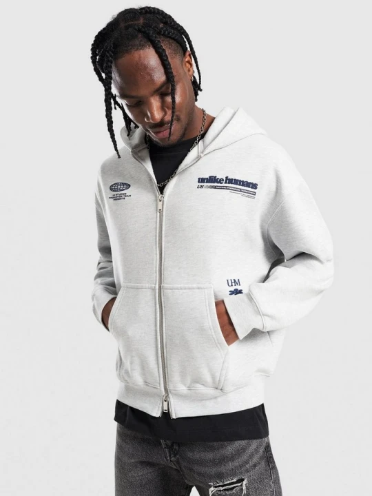 Zdjęcie produktu Unlike Humans Bluza Rozpinana Z Kapturem Highgrade szary